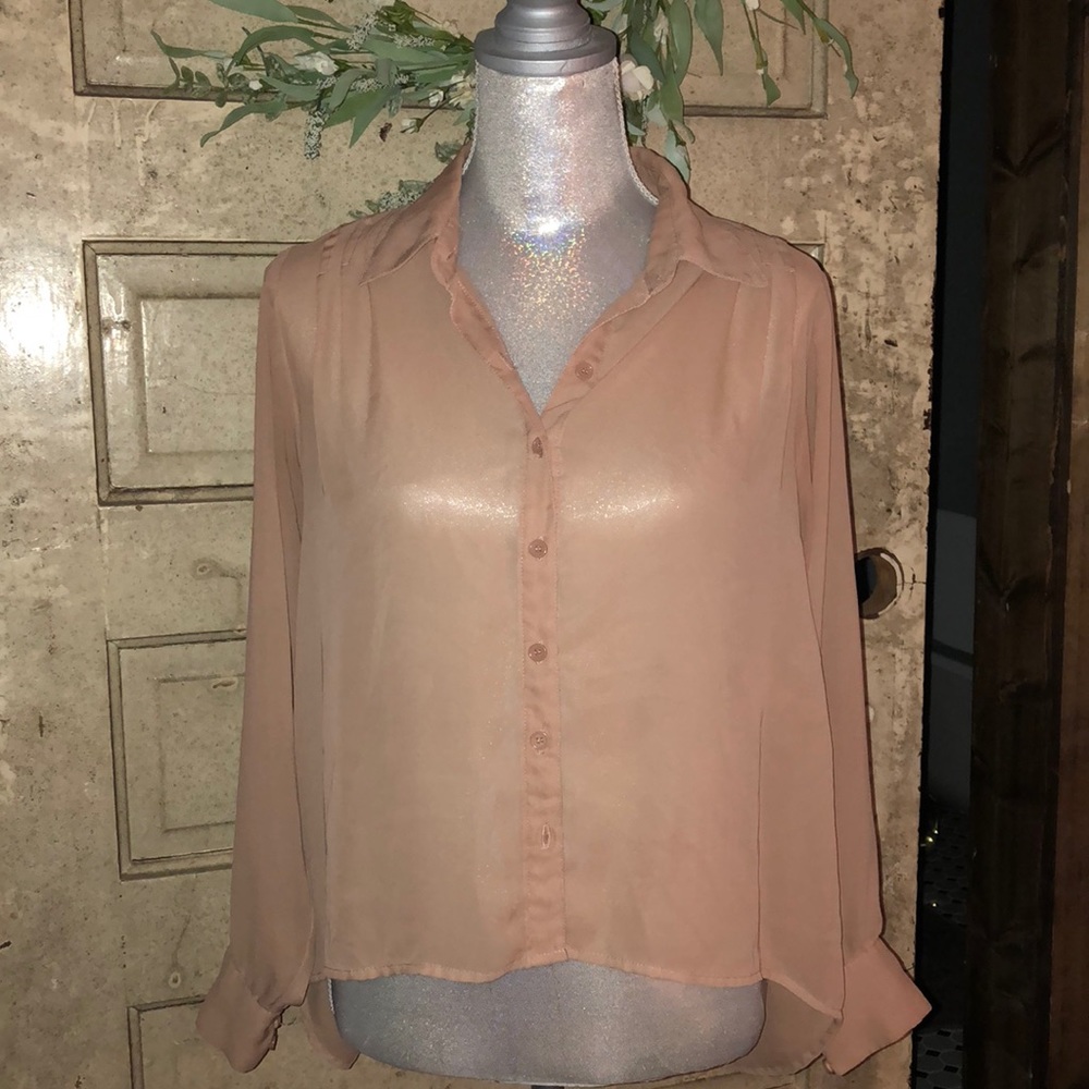 Tan longsleeve blouse